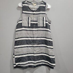 Mudpie Beach Cover Up Light Weight Quick Dry Cotton Shift Striped Dress
